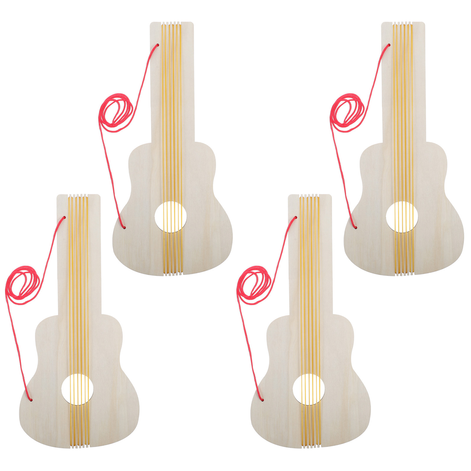 Musical Instrument Diy For Kids - 4Pcs Kindergarten Wooden Guitar Craft DIY