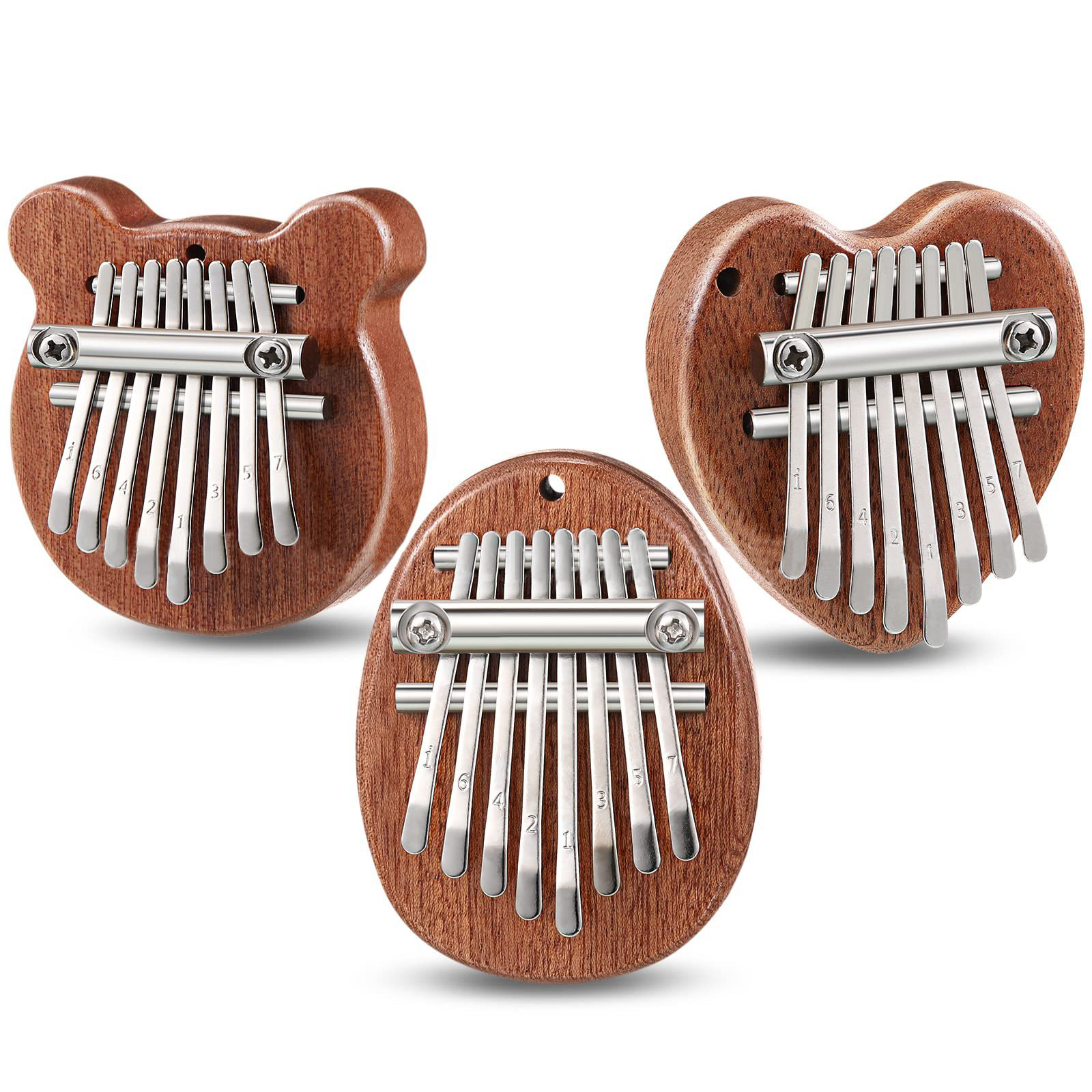 A Musical Instrument With Keys - 8 Keys Mini Kalimba Wooden Thumb
