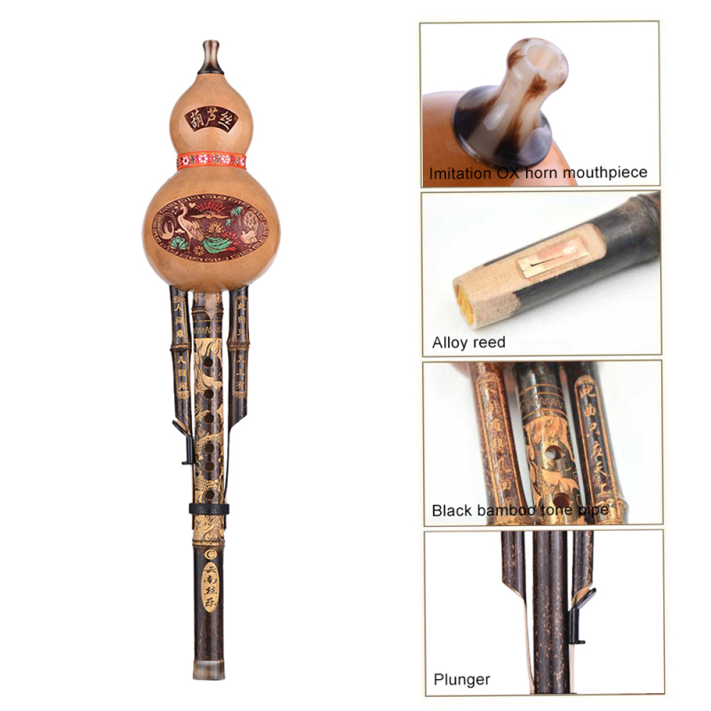 Chinese Handmade Black Bamboo  - đánh giá và giá Musical Instrument Lute
