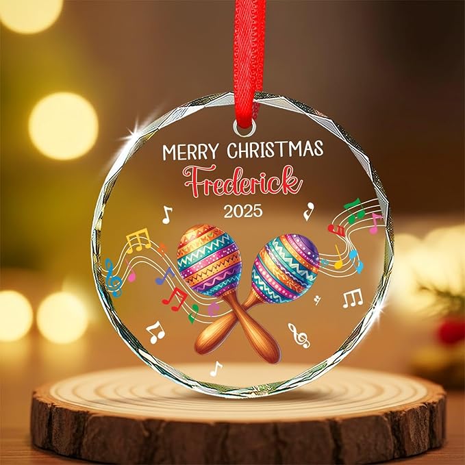 Maracas Player Christmas Glass - đánh giá và giá Musical Instrument Xmas Ornaments