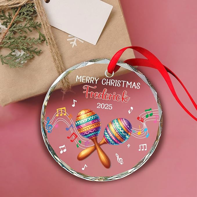 Maracas Player Christmas Glass - đánh giá và giá Musical Instrument Xmas Ornaments