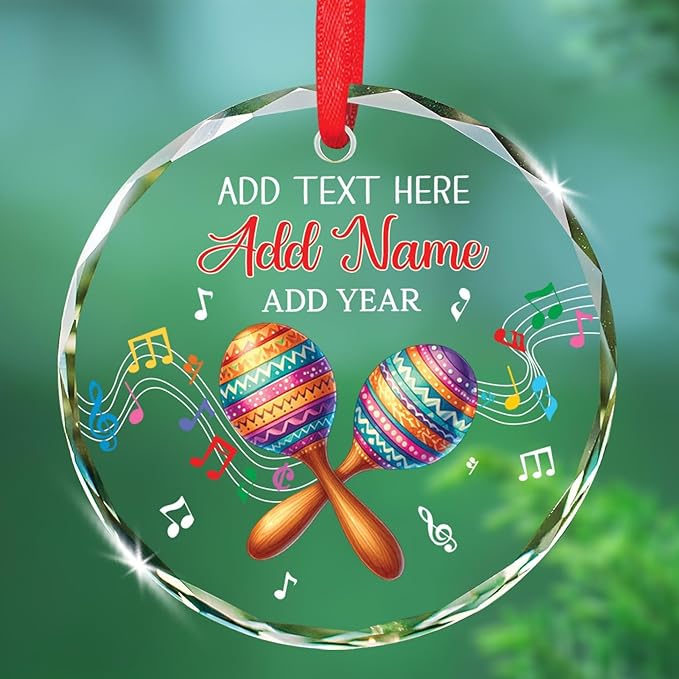 Maracas Player Christmas Glass - đánh giá và giá Musical Instrument Xmas Ornaments