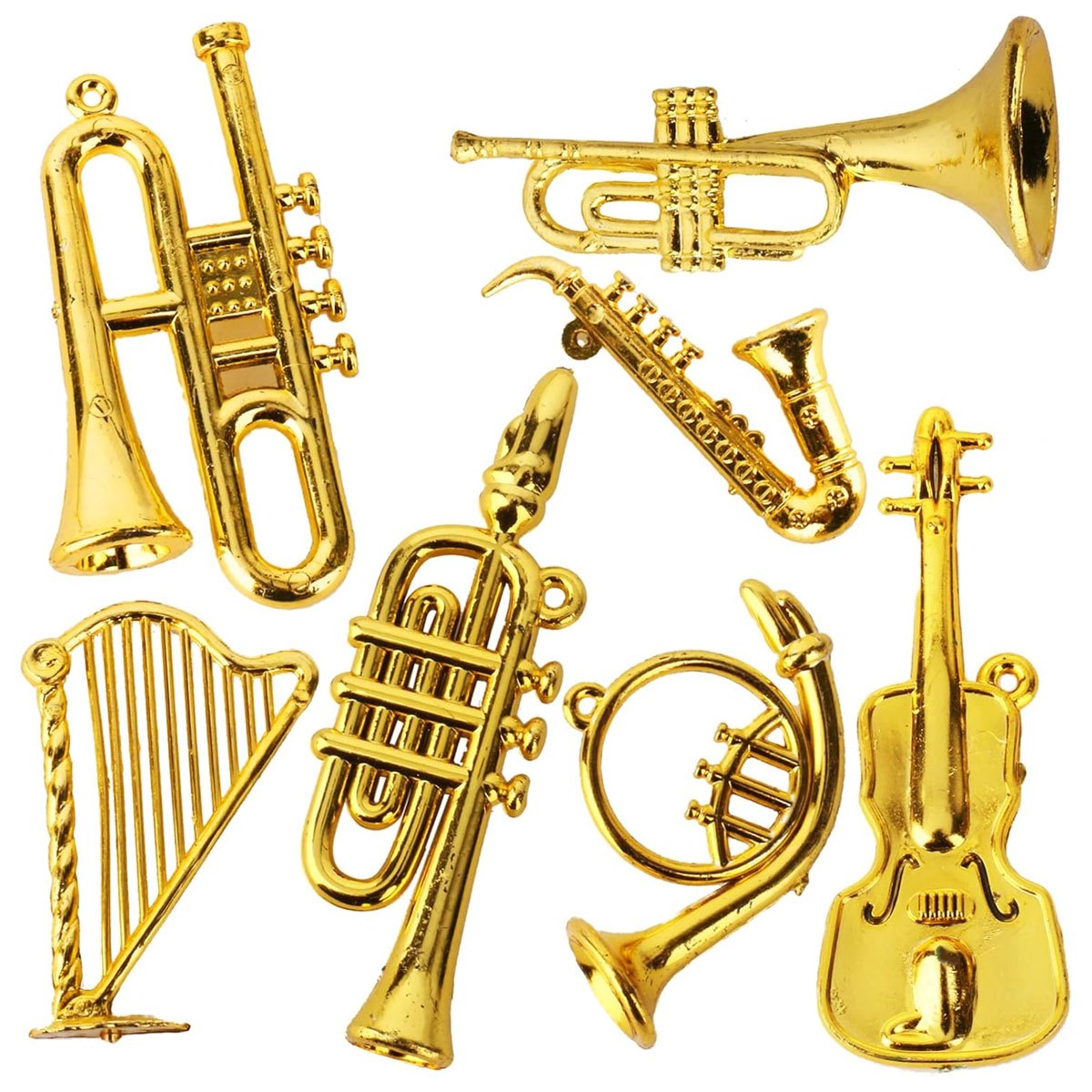 8Pcs 2-7cm Mini Golden Musical - đánh giá và giá Musical Instrument Xmas Ornaments