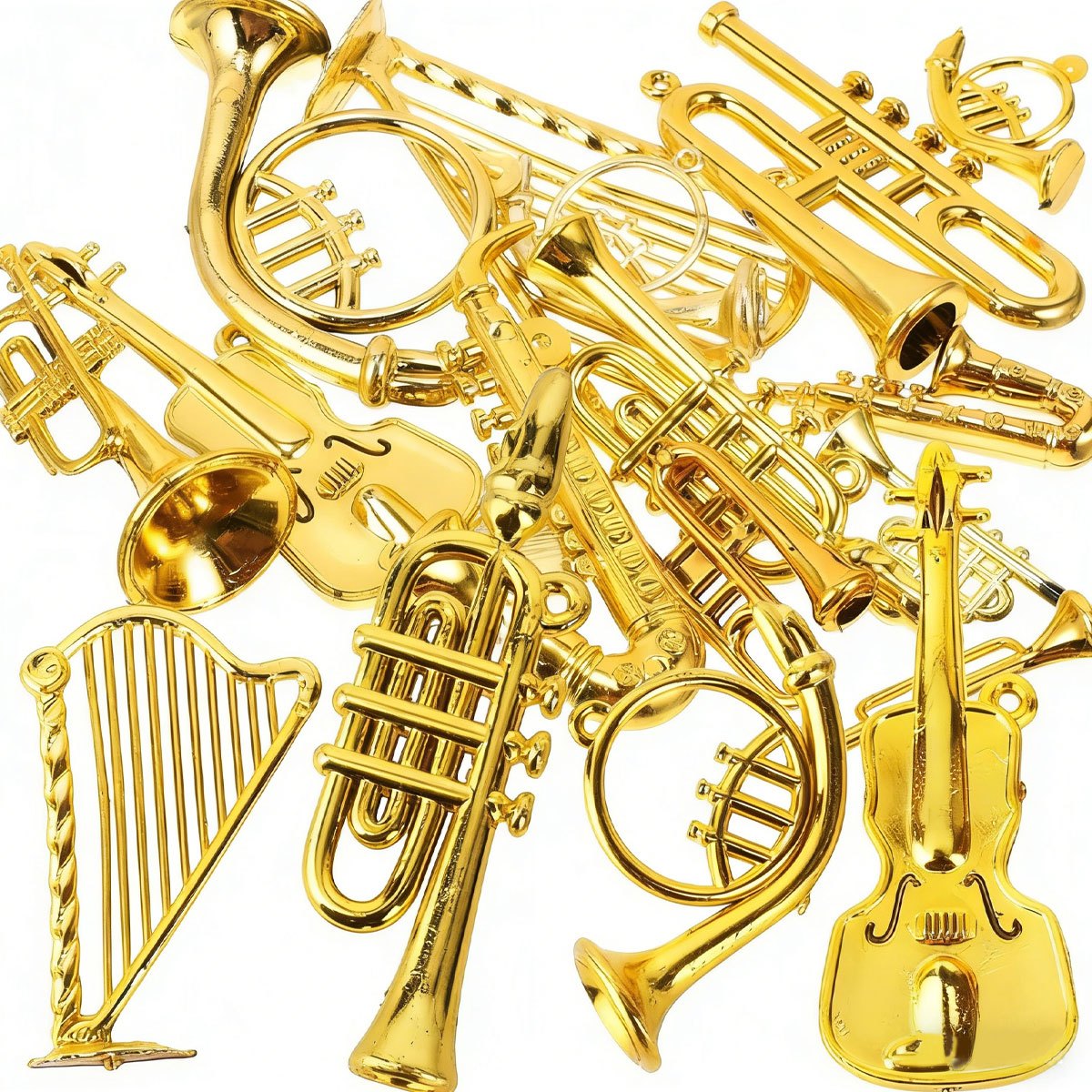 8Pcs 2-7cm Mini Golden Musical - đánh giá và giá Musical Instrument Xmas Ornaments
