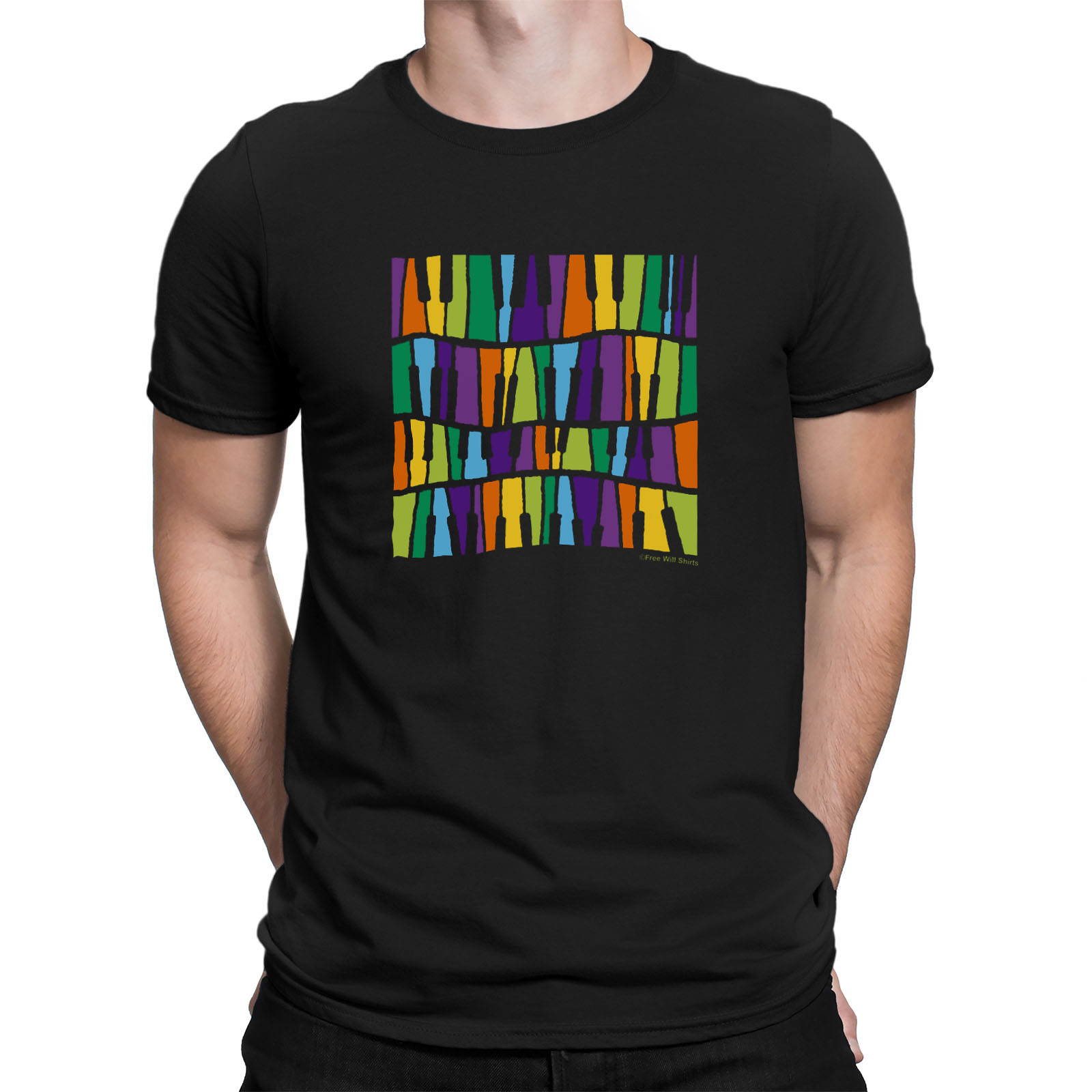 Mens Quality Cotton T-Shirt ST - đánh giá và giá Musical Instrument Glass