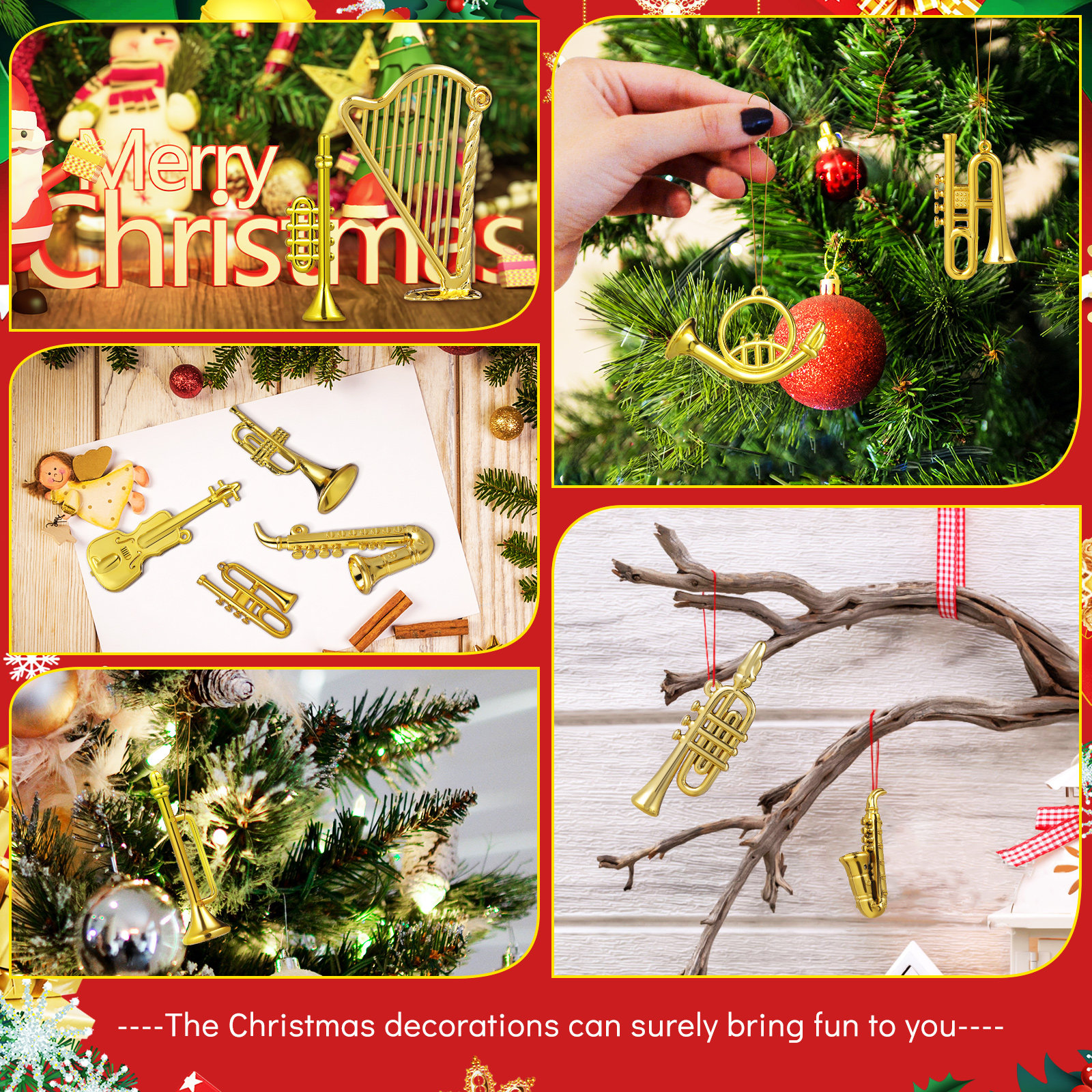 14Pcs Christmas Tree Musical I - đánh giá và giá Musical Instrument Xmas Ornaments