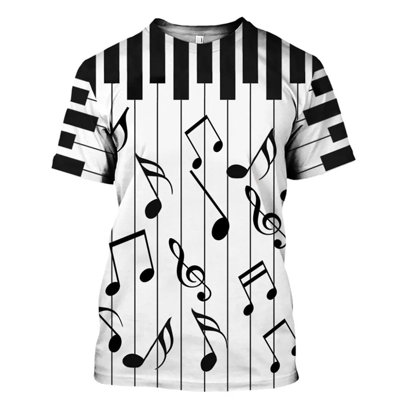 Piano Music 3d Print T Shirts  - đánh giá và giá Musical Instrument Japan