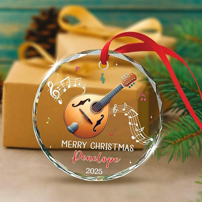 Mandolin Glass Ornament Xmas 2 - đánh giá và giá Musical Instrument Xmas Ornaments