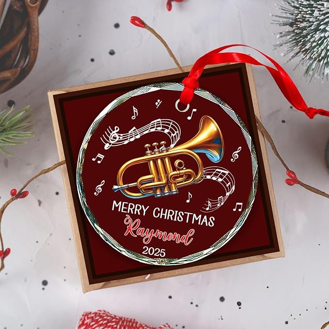 Cornet Players Xmas Glass Orna - đánh giá và giá Musical Instrument Xmas Ornaments