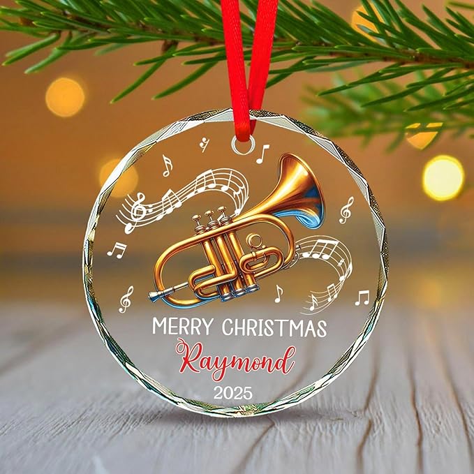Cornet Players Xmas Glass Orna - đánh giá và giá Musical Instrument Xmas Ornaments