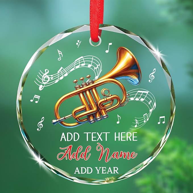 Cornet Players Xmas Glass Orna - đánh giá và giá Musical Instrument Xmas Ornaments