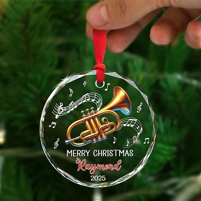 Cornet Players Xmas Glass Orna - đánh giá và giá Musical Instrument Xmas Ornaments