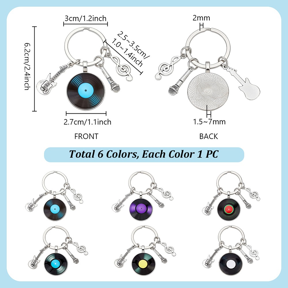 6Pcs 6 Colors Glass Pendant Ke - đánh giá và giá Musical Instrument Glass