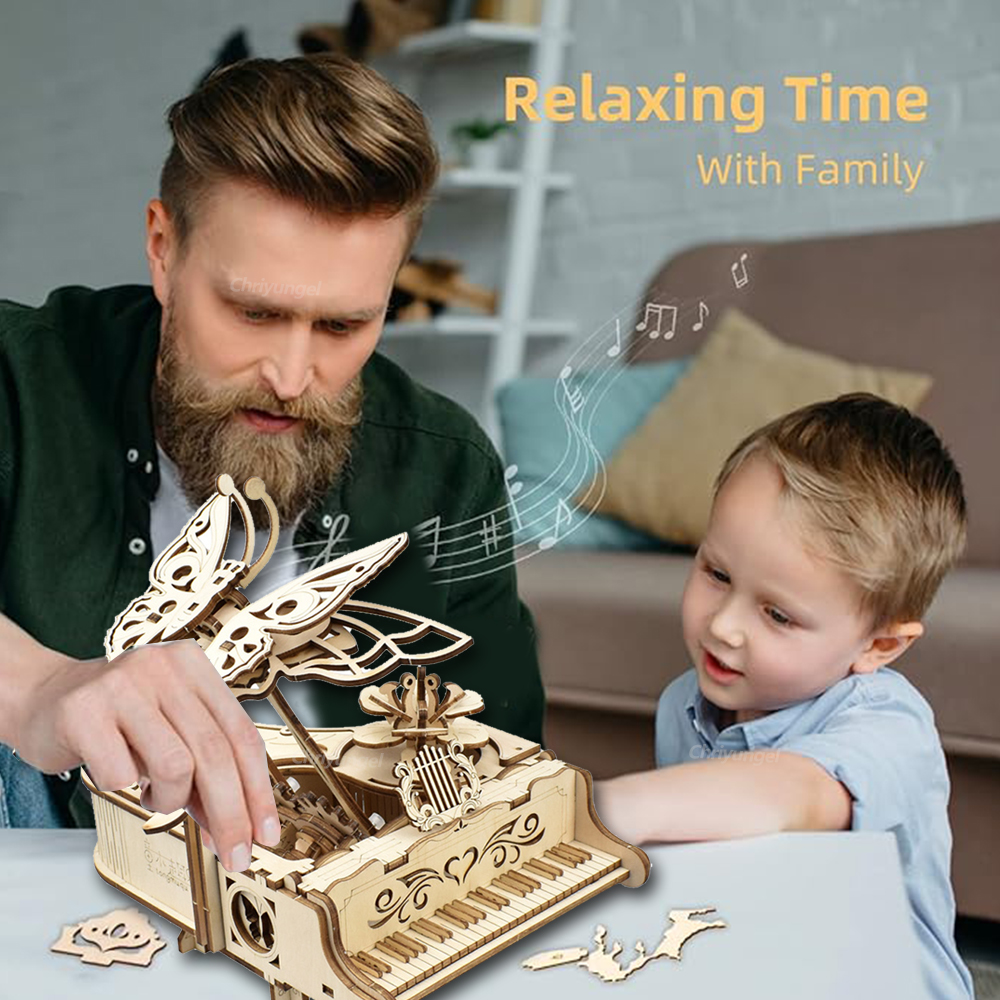 3D Wooden Puzzle Music Box Pia - đánh giá và giá Musical Instrument Diy For Kids