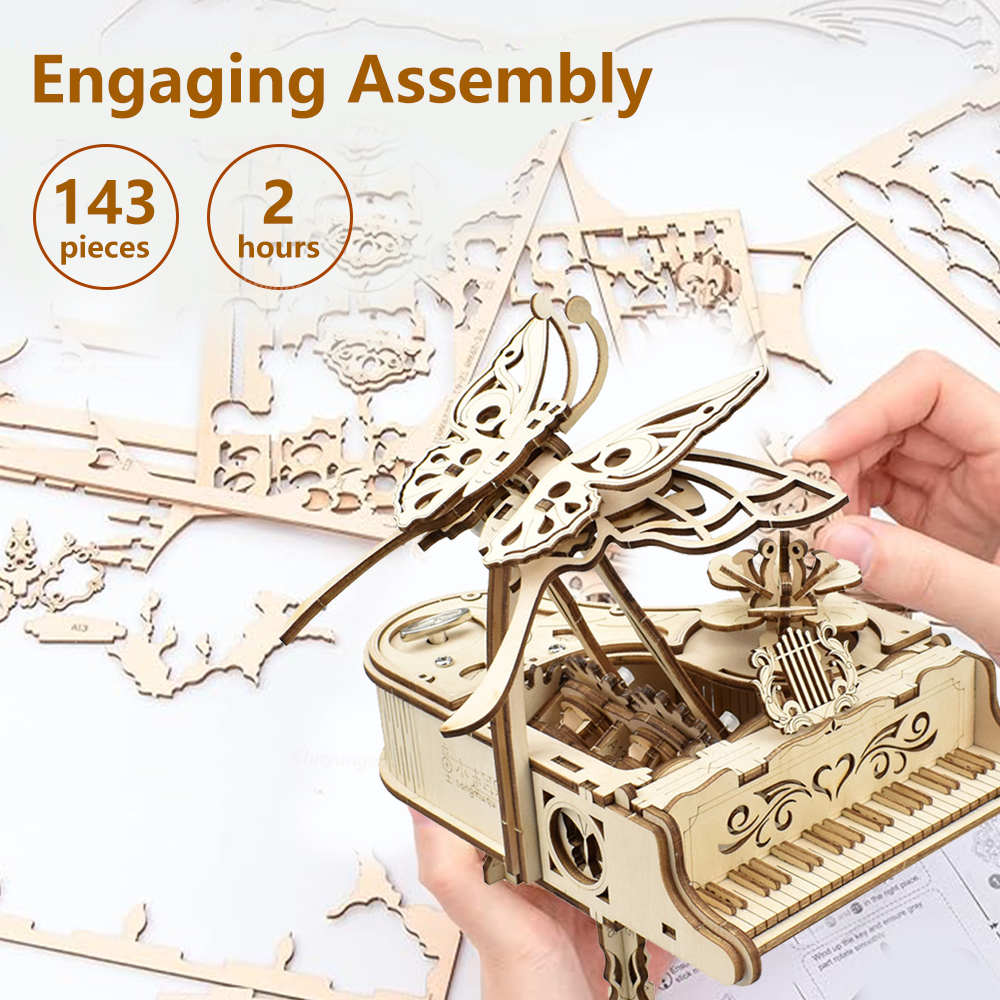3D Wooden Puzzle Music Box Pia - đánh giá và giá Musical Instrument Diy For Kids